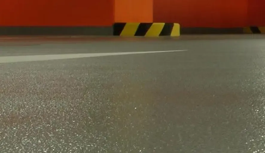 Grey resin floor in an underground car park